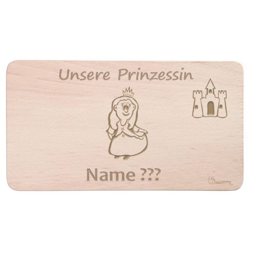 Frühstücksbrettchen mit Gravur "Unsere Prinzessin"