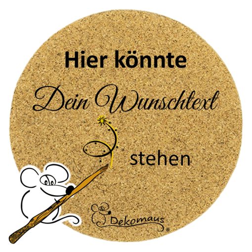 Getränkeuntersetzer aus Kork "Wunschtext"